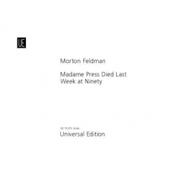 Madame Press Died Last Week at Ninety -Morton Feldman