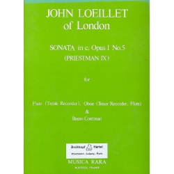 Sonate c-Moll op.1,5 : für Flöte -Jean Baptiste (John of London) Loeillet