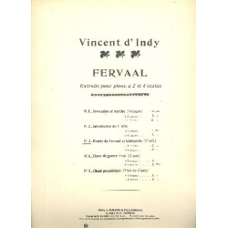 D'Indy  : Fervaal Entree Et Communion Piano -Vincent d'Indy