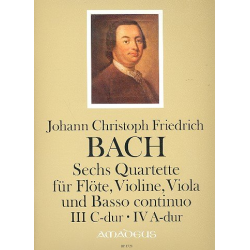 6 Quartette Band 2 - für Flöte, Violine, Viola -Johann Christoph Friedrich Bach
