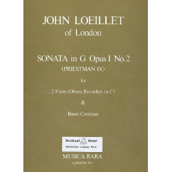 Sonate G-Dur op.1,2 : für 2 Flöten -Jean Baptiste (John of London) Loeillet