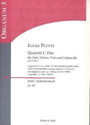 Quartett C-Dur op.20,3 : für Flöte, Violine, Viola und Violoncello Partitur und Stimmen -Ignaz Joseph Pleyel