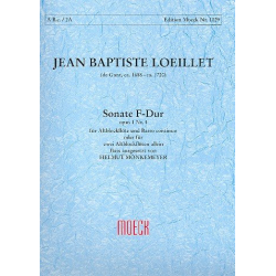 Sonate F-Dur op.1,4 : für -Jean Baptiste (John of London) Loeillet