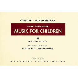 MUSIC FOR CHILDREN : VOLUME 3, -Carl Orff