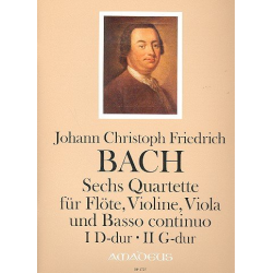 6 Quartette Band 1 - für Flöte, Violine, Viola -Johann Christoph Friedrich Bach