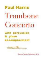 Trombone Concerto (piano reduction with percussion) trombone (bc) & piano -Paul Harris