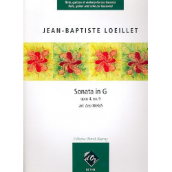 Sonata in G op.4,9 pour flûte, guitare -Jean Baptiste (John of London) Loeillet