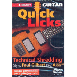 Quick Licks - Technical Shredding - Style of Paul Gilbert - A harmonic Minor : -Andy James