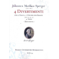 Divertimenti SWVDI Band 4 (Nr.18-21) -Johann Mathias Sperger