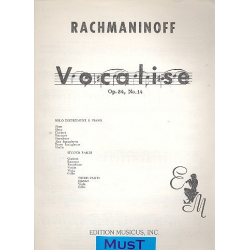 Vocalise op.34,14 for clarinet -Sergei Rachmaninov (Rachmaninoff)