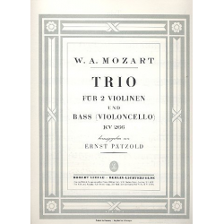 Trio KV266 für 2 Violinen und -Wolfgang Amadeus Mozart