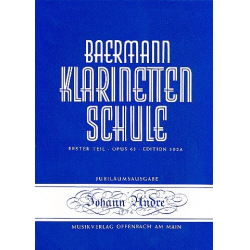 Klarinettenschule Band 1 Erster Teil op.63 -Carl Baermann