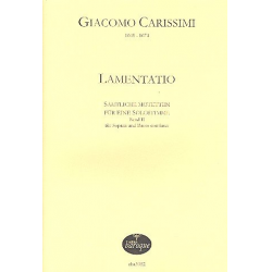 Lamentatio für Sopran und Bc -Giovanni Giacomo Carissimi