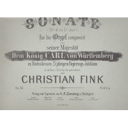 Sonate D-Dur Nr.4 op.55 für Orgel -Christian Fink