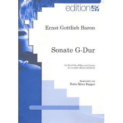 Sonate G-Dur für Blockflöte (Flöte) -Ernst Gottlieb Baron