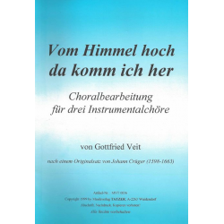Vom Himmel hoch da komm' ich her (Chorals für 3 Bläserchöre) -Johann Crüger / Arr.Gottfried Veit