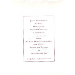 6 Suites BWV1007-1012 for clavicembalo -Johann Sebastian Bach