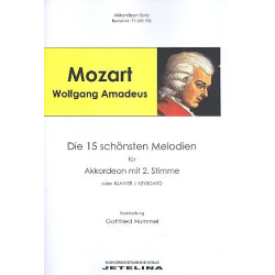 Die 15 schönsten Melodien (+CD) für - Wolfgang Amadeus Mozart