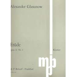 Etüde op.31,1 für Klavier -Alexander Glasunow