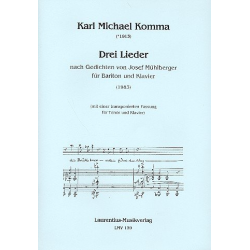 3 Lieder für Bariton und Klavier -Karl Michael Komma