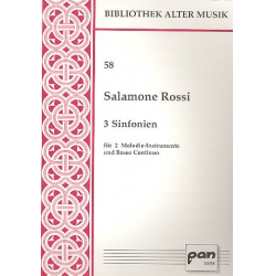 3 Sinfonien für 2 Melodieinstrumente -Salomon Rossi Hebreo