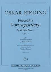 4 leichte Vortragsstücke op.22 für Violine -Oskar Rieding