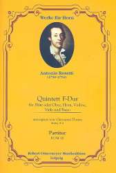 Quintett F-Dur MurrayB6 für Flöte (Oboe), -Francesco Antonio Rosetti (Rößler)