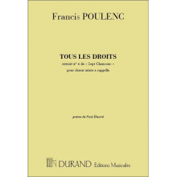 Tous les droits : pour choeur mixte -Francis Poulenc
