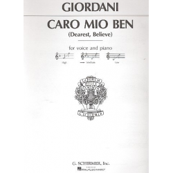 Caro mio ben  for medium voice and piano -Giuseppe Giordani