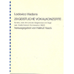 Die 29 geistlichen Vokalkonzerte für -Lodovico Grossi da Viadana
