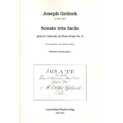 Sonate très facile no.6 pour clavecin -Abbe Joseph Gelinek