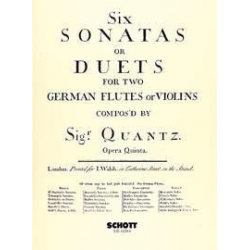 6 SONATES A DUETS OP.5 : FOR 2 FLUTES -Johann Joachim Quantz