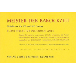 Meister der Barockzeit - Kleine Stücke für zwei Blockflöten -Diverse / Arr.Hans Fischer