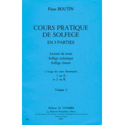COURS PRATIQUE DE SOLFEGE VOL.3 -Pierre Boutin