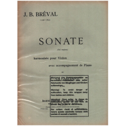 SONATE SOL MAJEUR POUR VIOLON AVEC -Jean Baptiste Breval