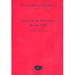 Sämtliche Sonaten Band 8 für Altblocklöte -Giuseppe Sammartini