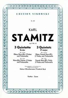 3 Quintette Es-Dur : für Oboe (Nr.1+2),