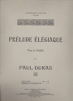 Prelude élégiaque : für Klavier
