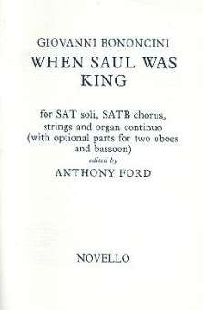 When Saul was King : for soloists, mixed chorus