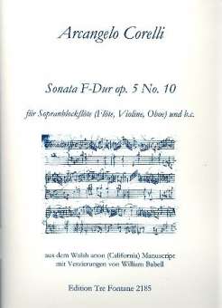 Sonate F-Dur op.5,10 : für Sopranblockflöte