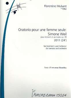 Oratorio pour une femme seule - Simone Weil