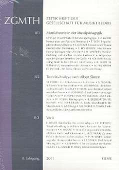 ZGMTH -Zeitschrift der Gesellschaft  für Musiktheorie 8. Jahrgang 2011
